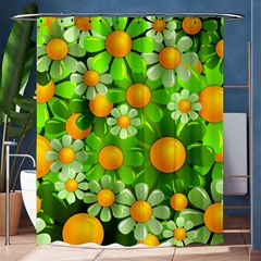 Sunflower Flower Floral Green Yellow Shower Curtain 60  X 72  (medium)  by Mariart