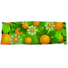 Sunflower Flower Floral Green Yellow Body Pillow Case Dakimakura (two Sides) by Mariart