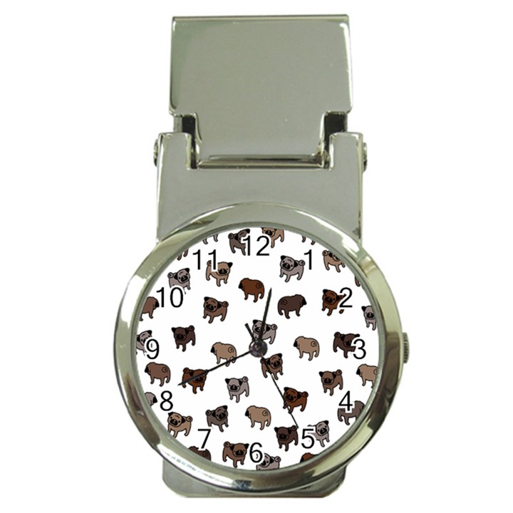 Pug dog pattern Money Clip Watches