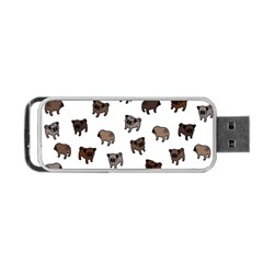 Pug Dog Pattern Portable Usb Flash (one Side) by Valentinaart