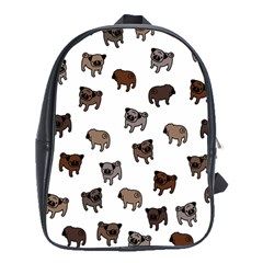 Pug Dog Pattern School Bags (xl)  by Valentinaart