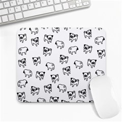 Pug Dog Pattern Large Mousepads by Valentinaart