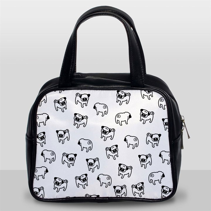 Pug dog pattern Classic Handbags (2 Sides)