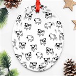 Pug dog pattern Oval Filigree Ornament (Two Sides) Front