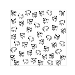 Pug Dog Pattern Small Satin Scarf (square) by Valentinaart