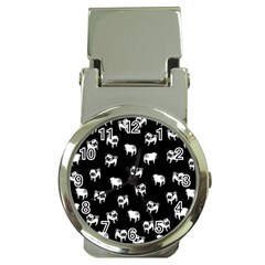 Pug Dog Pattern Money Clip Watches by Valentinaart