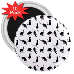 Black Cats Pattern 3  Magnets (10 Pack)  by Valentinaart