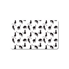 Black Cats Pattern Magnet (name Card) by Valentinaart