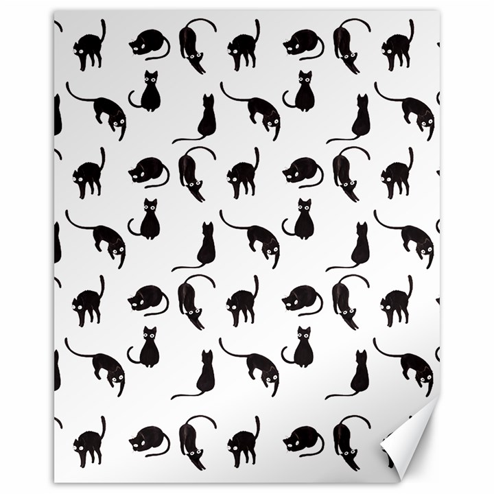 Black cats pattern Canvas 16  x 20  