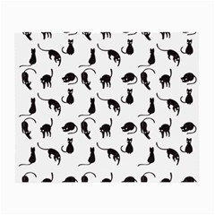 Black Cats Pattern Small Glasses Cloth (2-side) by Valentinaart