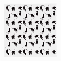 Black Cats Pattern Medium Glasses Cloth (2-side) by Valentinaart