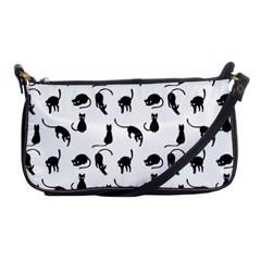 Black Cats Pattern Shoulder Clutch Bags by Valentinaart