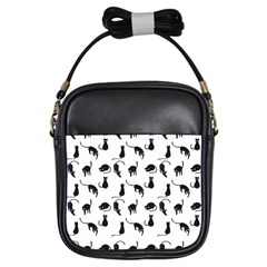 Black Cats Pattern Girls Sling Bags by Valentinaart