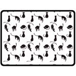 Black cats pattern Fleece Blanket (Large)  80 x60  Blanket Front