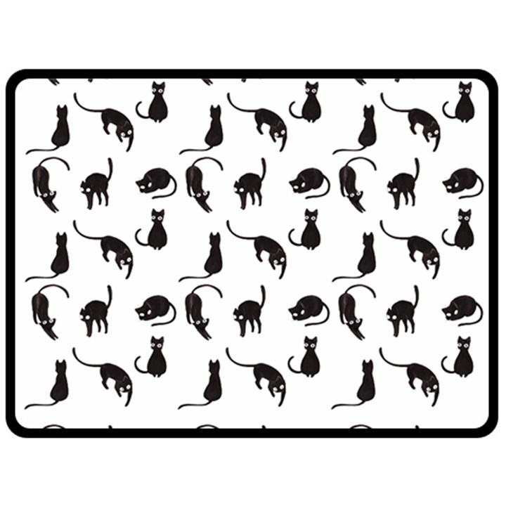 Black cats pattern Fleece Blanket (Large) 