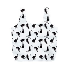 Black Cats Pattern Full Print Recycle Bags (m)  by Valentinaart