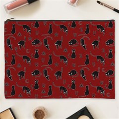 Black Cats And Witch Symbols Pattern Cosmetic Bag (xxxl)  by Valentinaart