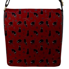 Black Cats And Witch Symbols Pattern Flap Messenger Bag (s) by Valentinaart