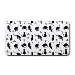 Black Cats And Witch Symbols Pattern Medium Bar Mats by Valentinaart