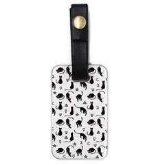 Black Cats And Witch Symbols Pattern Luggage Tags (one Side)  by Valentinaart