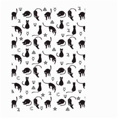 Black Cats And Witch Symbols Pattern Small Garden Flag (two Sides) by Valentinaart