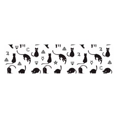 Black Cats And Witch Symbols Pattern Satin Scarf (oblong) by Valentinaart