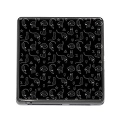 Black Cats And Witch Symbols Pattern Memory Card Reader (square)