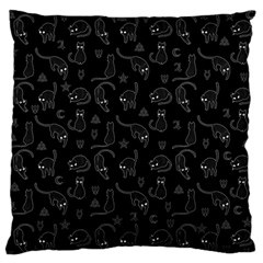 Black Cats And Witch Symbols Pattern Standard Flano Cushion Case (two Sides) by Valentinaart