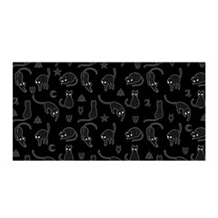 Black Cats And Witch Symbols Pattern Satin Wrap by Valentinaart