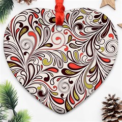 Colorful Abstract Floral Background Ornament (heart) by TastefulDesigns