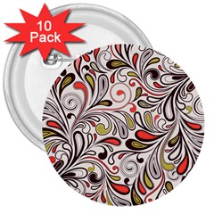 Colorful Abstract Floral Background 3  Buttons (10 Pack)  by TastefulDesigns