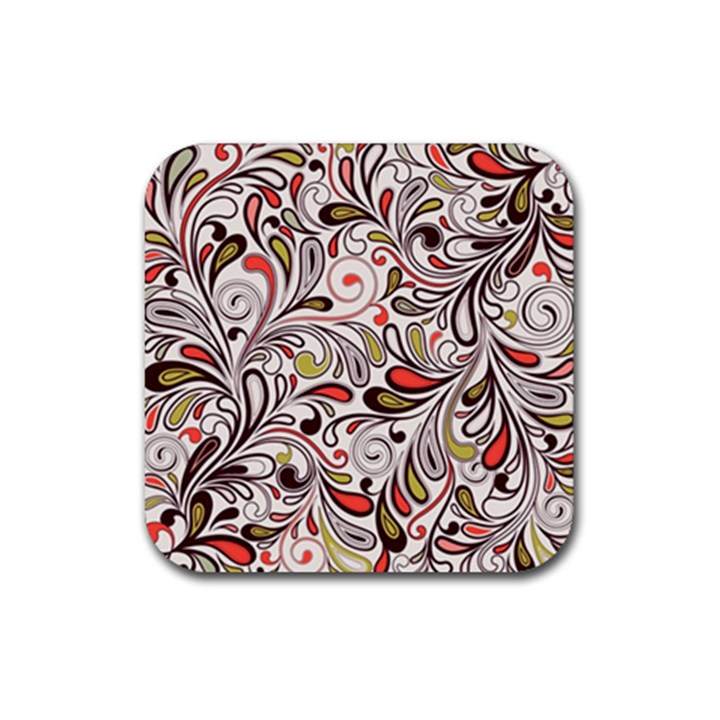 Colorful abstract floral background Rubber Coaster (Square) 