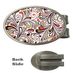 Colorful Abstract Floral Background Money Clips (oval)  by TastefulDesigns