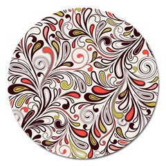 Colorful Abstract Floral Background Magnet 5  (round) by TastefulDesigns