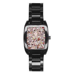 Colorful Abstract Floral Background Stainless Steel Barrel Watch by TastefulDesigns