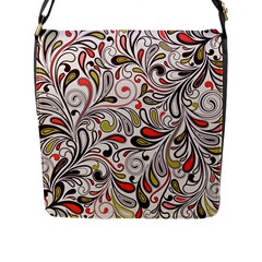 Colorful Abstract Floral Background Flap Messenger Bag (l)  by TastefulDesigns