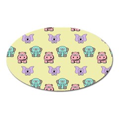 Animals Pastel Children Colorful Oval Magnet