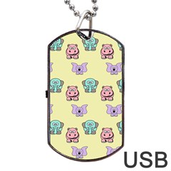 Animals Pastel Children Colorful Dog Tag USB Flash (Two Sides)