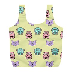 Animals Pastel Children Colorful Full Print Recycle Bags (L) 