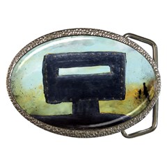 In Your Face Ned Kelly Belt Buckle (oval) by stevendix