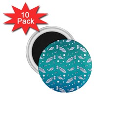 Under The Sea Paisley 1 75  Magnets (10 Pack)  by emilyzragz