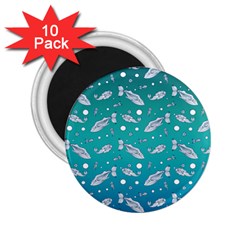 Under The Sea Paisley 2 25  Magnets (10 Pack)  by emilyzragz