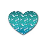 Under The Sea Paisley Rubber Coaster (Heart)  Front