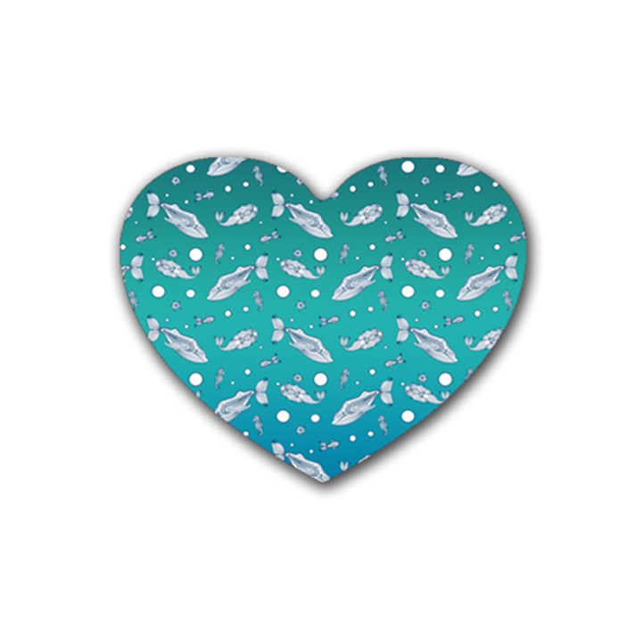 Under The Sea Paisley Rubber Coaster (Heart) 