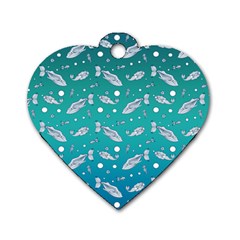 Under The Sea Paisley Dog Tag Heart (one Side) by emilyzragz