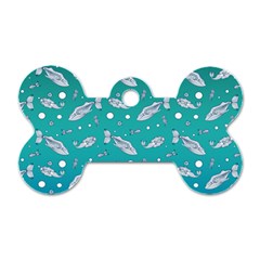 Under The Sea Paisley Dog Tag Bone (one Side)