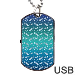 Under The Sea Paisley Dog Tag Usb Flash (one Side)