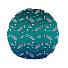 Under The Sea Paisley Standard 15  Premium Round Cushions