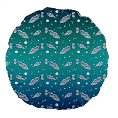 Under The Sea Paisley Large 18  Premium Flano Round Cushions