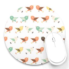 Assorted Birds Pattern Round Mousepads by linceazul